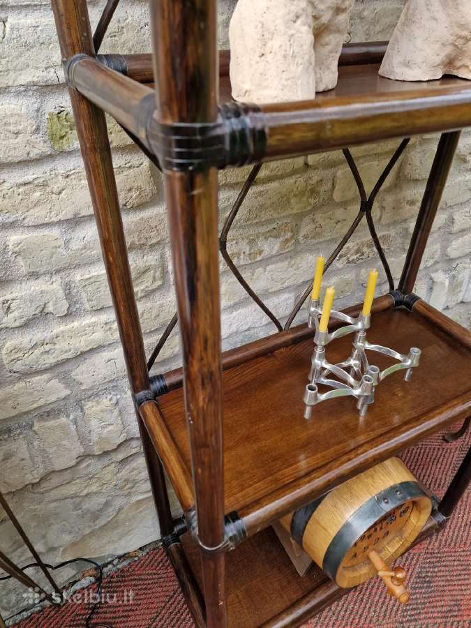 Vintažinė mid century ratango etažerė - nuotraukos Nr. 7