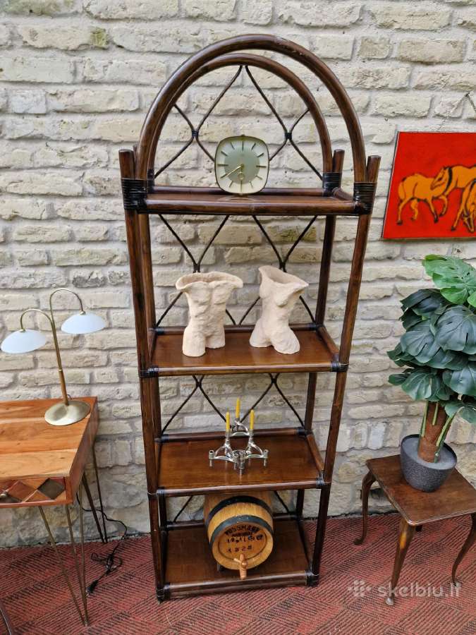 Vintažinė mid century ratango etažerė - nuotraukos Nr. 9