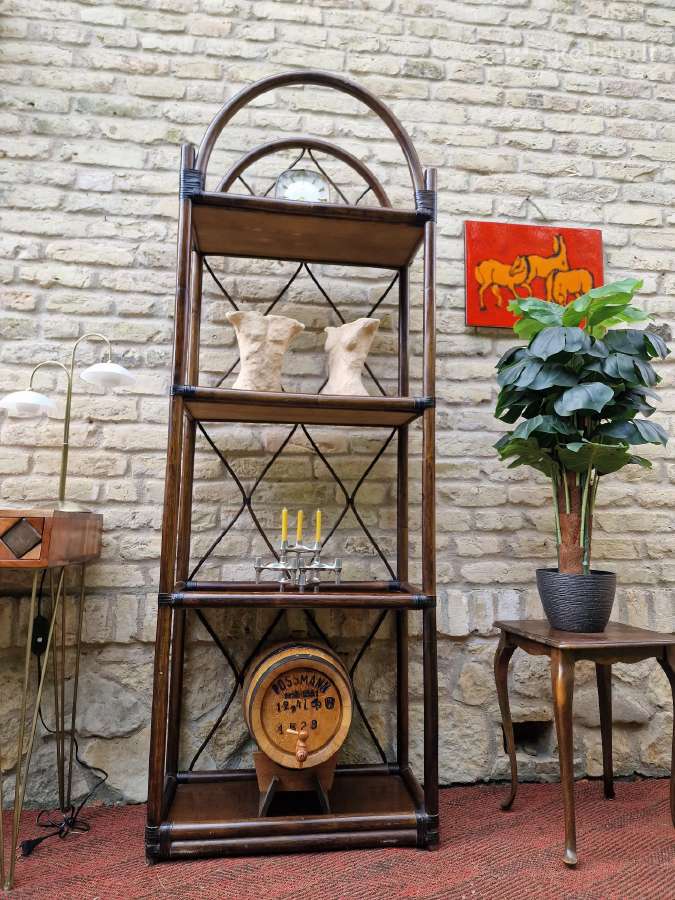 Vintažinė mid century ratango etažerė - nuotraukos Nr. 10