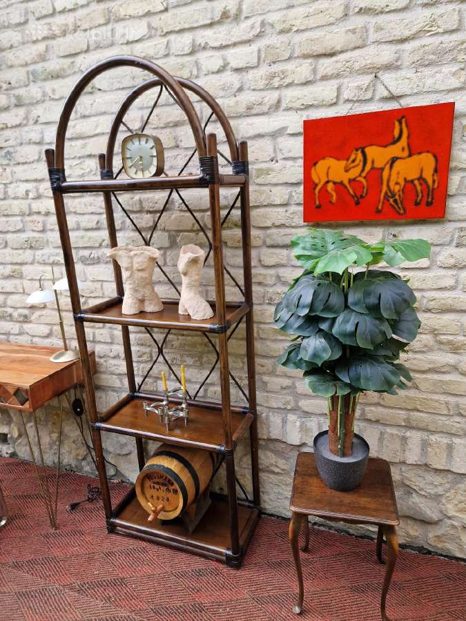 Vintažinė mid century ratango etažerė - nuotraukos Nr. 11