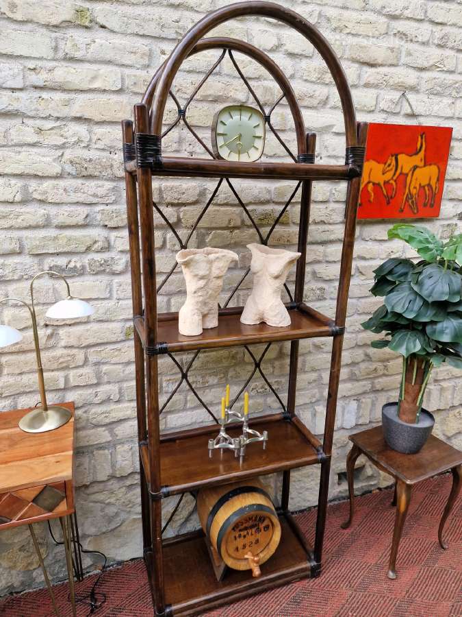 Vintažinė mid century ratango etažerė - nuotraukos Nr. 12