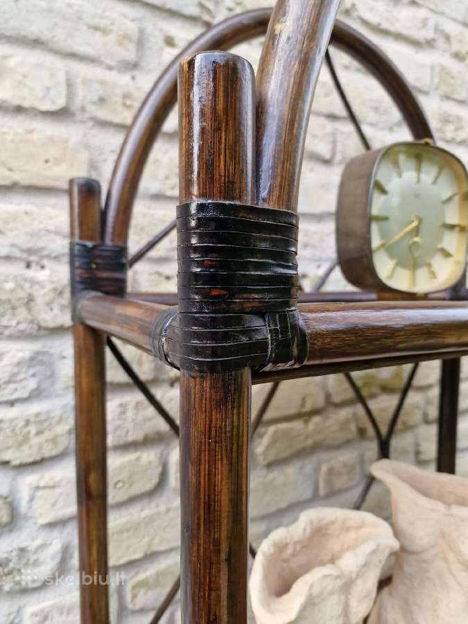 Vintažinė mid century ratango etažerė - nuotraukos Nr. 13