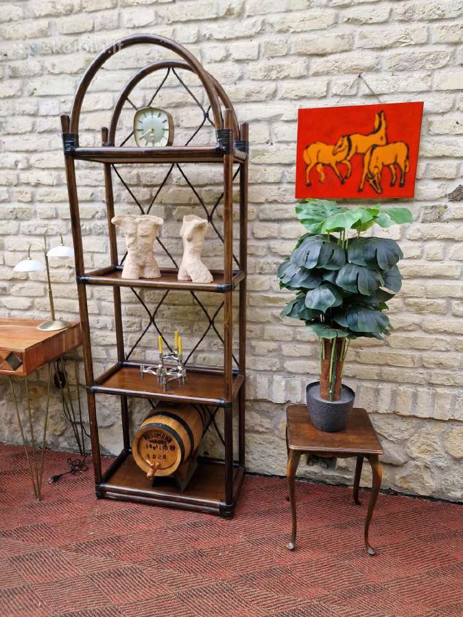 Vintažinė mid century ratango etažerė - nuotraukos Nr. 14
