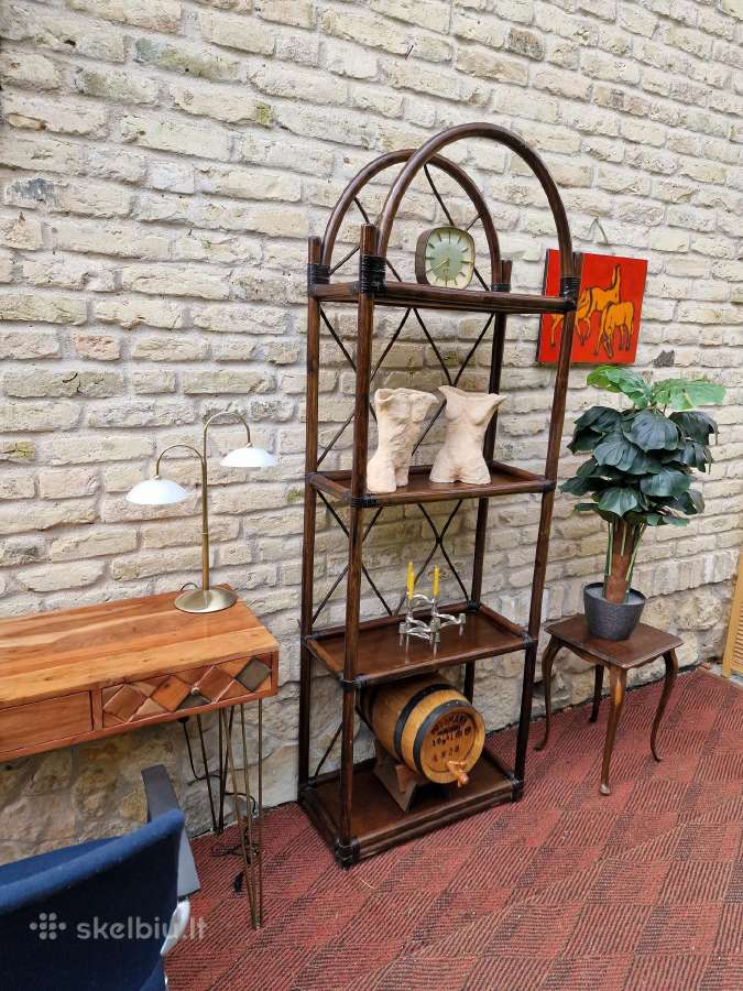 Vintažinė mid century ratango etažerė - nuotraukos Nr. 15