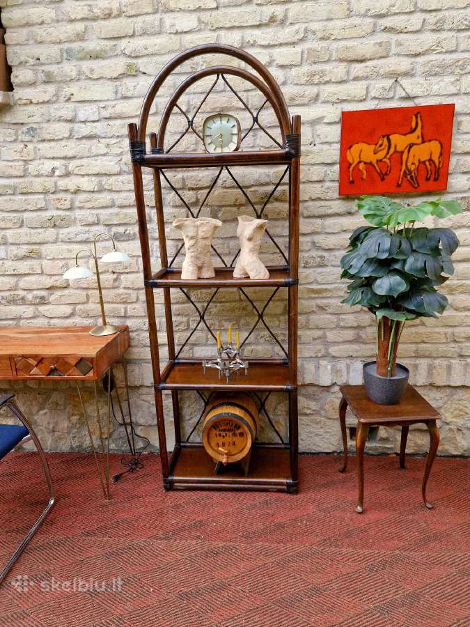 Vintažinė mid century ratango etažerė - nuotraukos Nr. 20