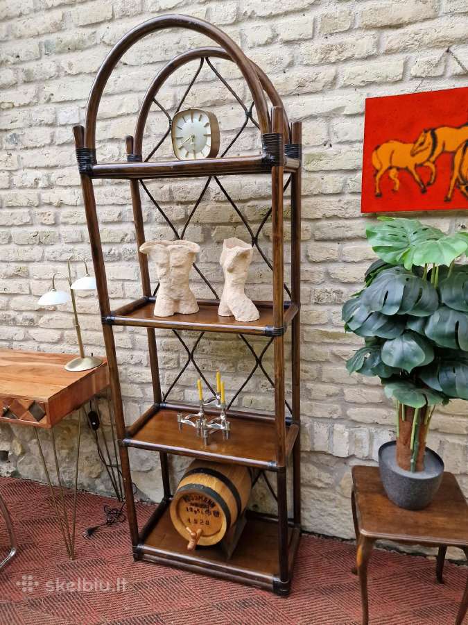 Vintažinė mid century ratango etažerė - nuotraukos Nr. 21