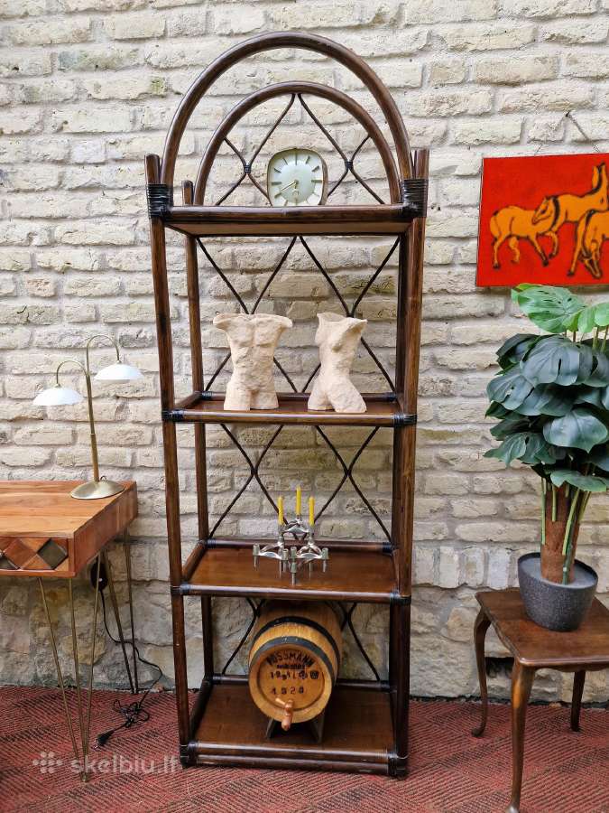 Vintažinė mid century ratango etažerė - nuotraukos Nr. 23