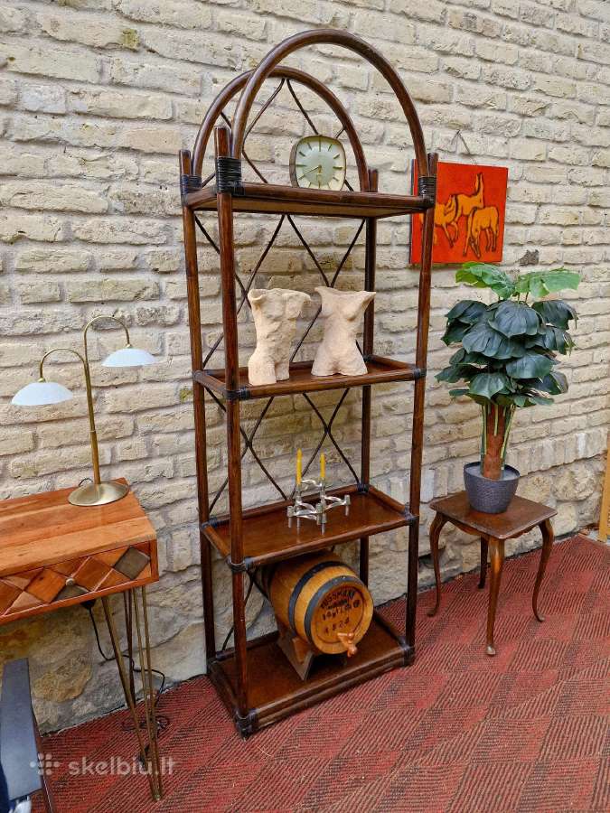 Vintažinė mid century ratango etažerė - nuotraukos Nr. 24