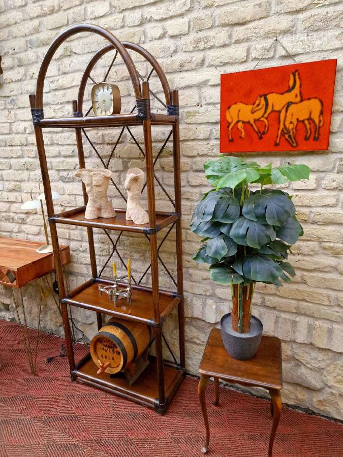 Vintažinė mid century ratango etažerė - nuotraukos Nr. 26