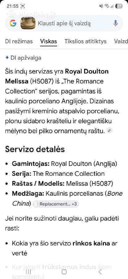 Royal Doulton porceliano kavos servizas - nuotraukos Nr. 14