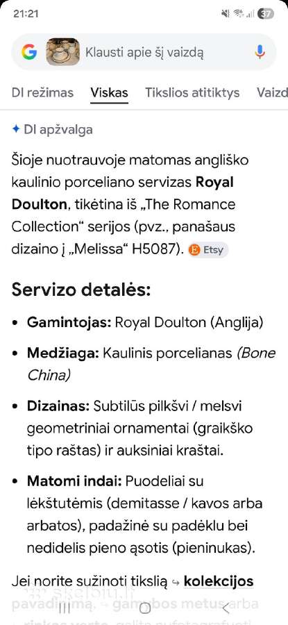 Royal Doulton porceliano kavos servizas - nuotraukos Nr. 15