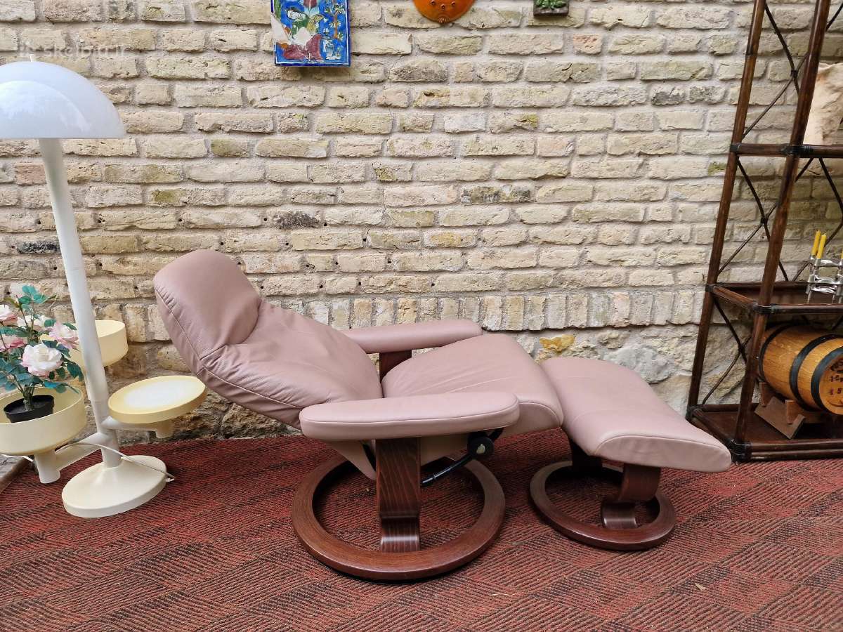 Ekornes poilsio fotelis/reglaineris su pakoju - nuotraukos Nr. 3