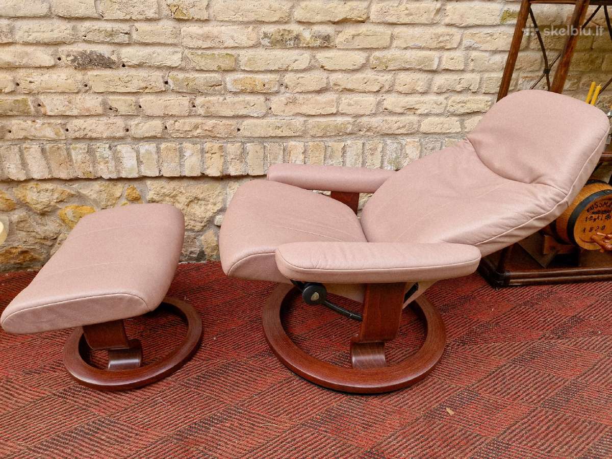 Ekornes poilsio fotelis/reglaineris su pakoju - nuotraukos Nr. 17