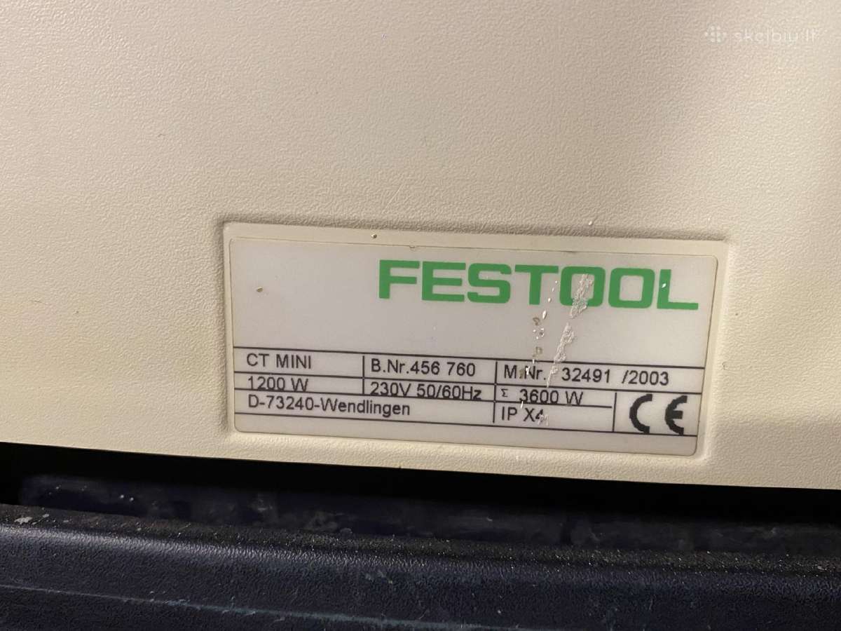 Festool Ct dulkių siurblys. - nuotraukos Nr. 6