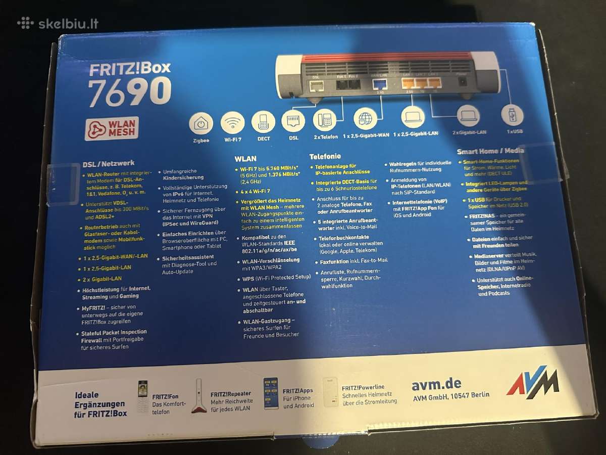 Fritz!box 7690 Wi-fi 7 maršrutizatoriu - nuotraukos Nr. 2
