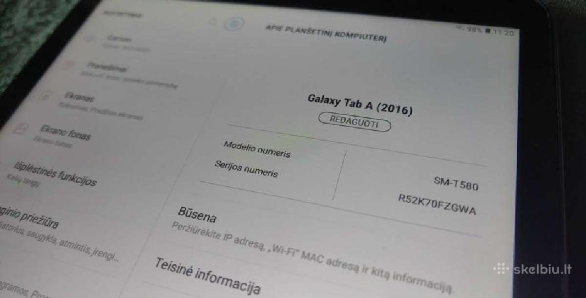Samsung Galaxy Tab A6 (10,1col T580) - nuotraukos Nr. 4