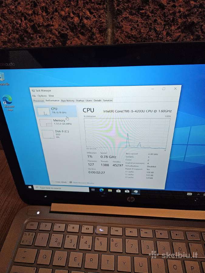 Hp Spectre 13 Ultrabook. Cpu i5. Su SSD. Liečiamas - nuotraukos Nr. 3