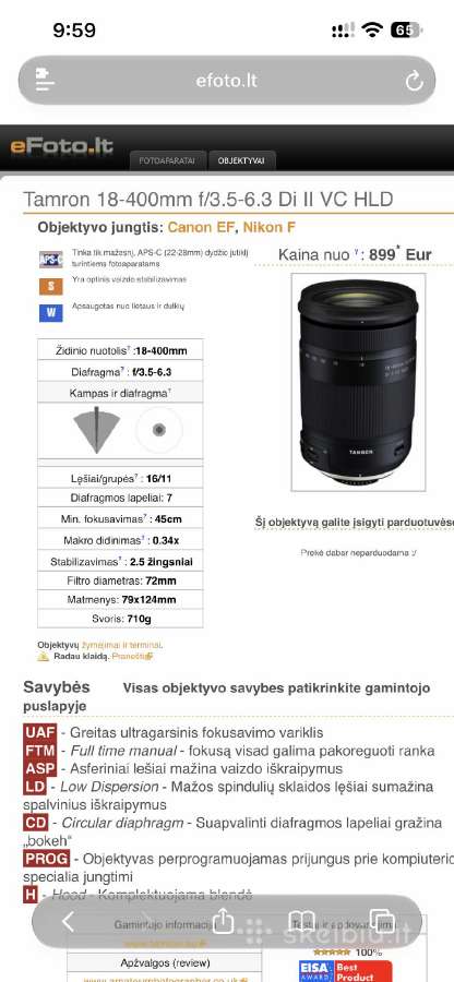 Tamron 18-400mm f/3.5-6.3 Di II Vc Hld - nuotraukos Nr. 8