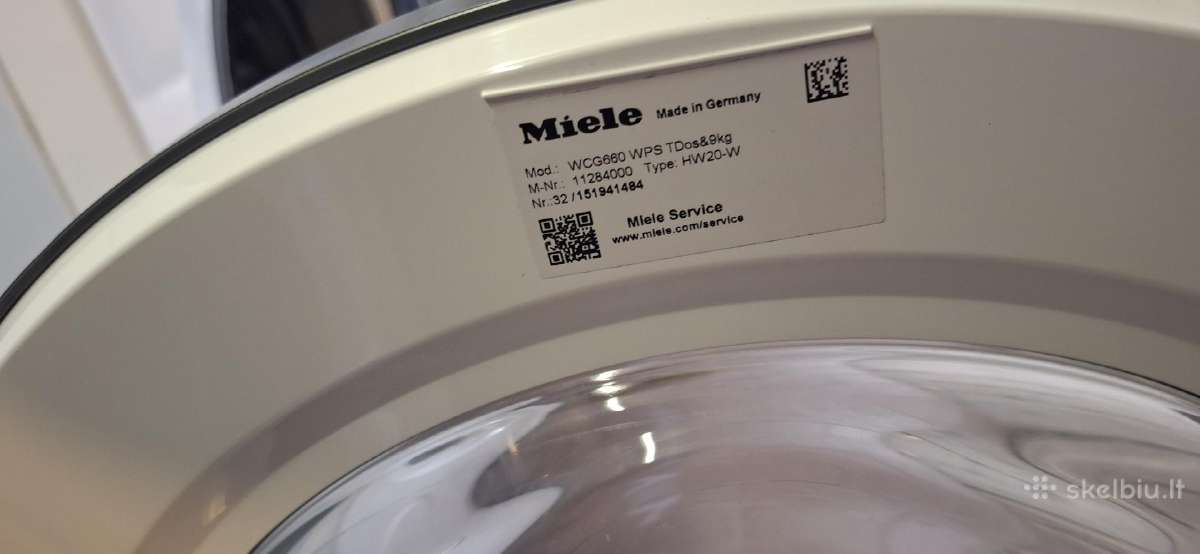 Skalbimo mašina "Miele" Wcg660 Wps 2022m. A+++ - nuotraukos Nr. 3