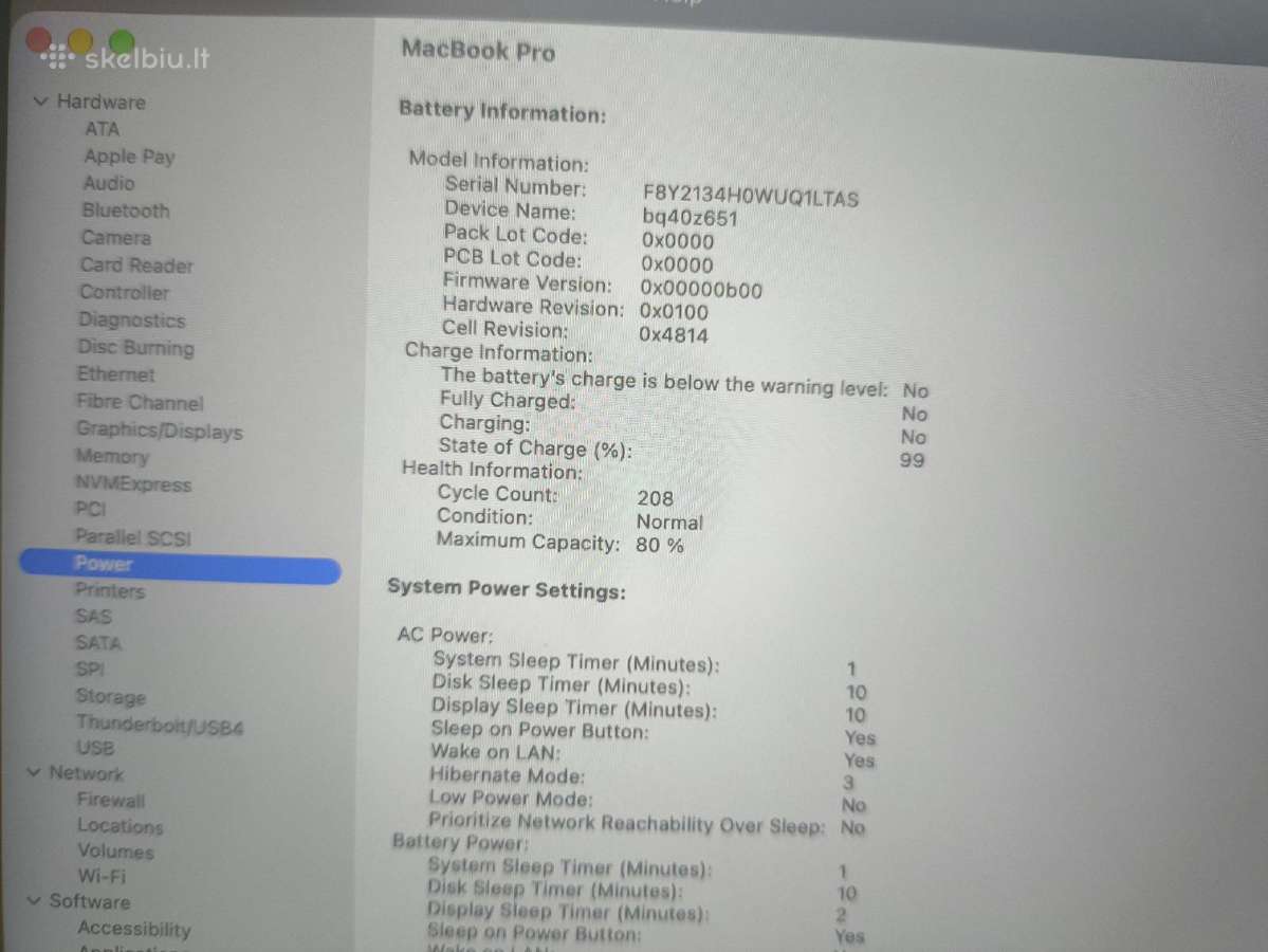 MacBook M1 Pro 2021 M1 Pro 32gb 1tb 19% - nuotraukos Nr. 6