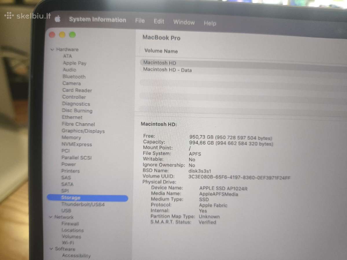 MacBook M1 Pro 2021 M1 Pro 32gb 1tb 19% - nuotraukos Nr. 7