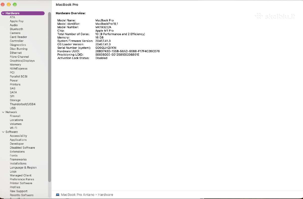 Apple MacBook Pro 16 M1 16 GB RAM 1tb - nuotraukos Nr. 7