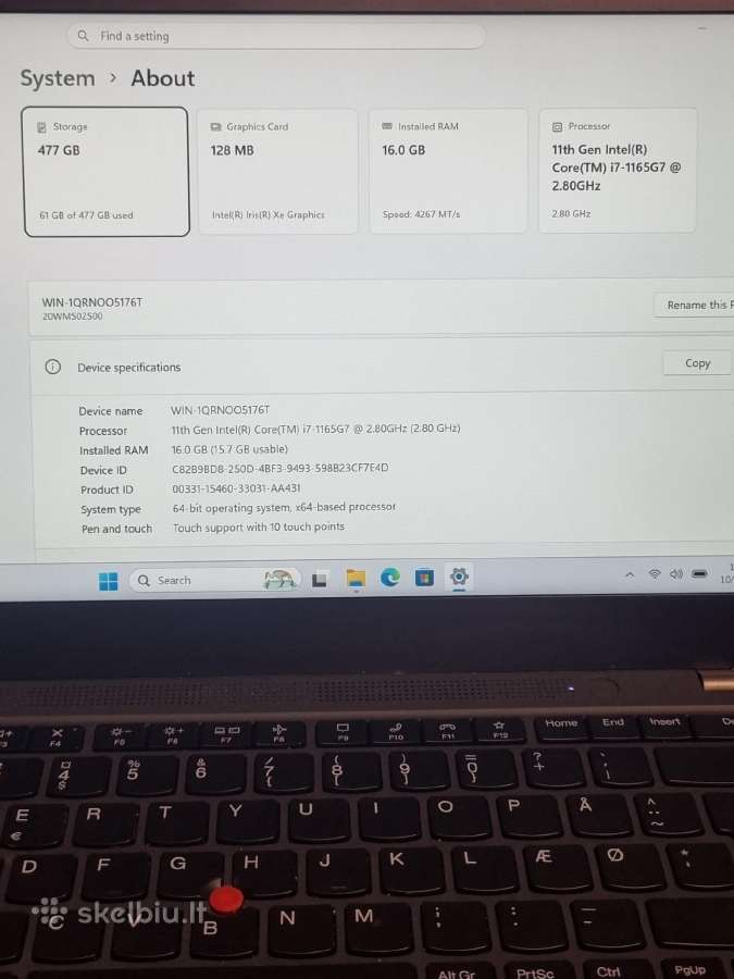 Lenovo Thinkpad T14s Gen 2 – i7 Touch - nuotraukos Nr. 10