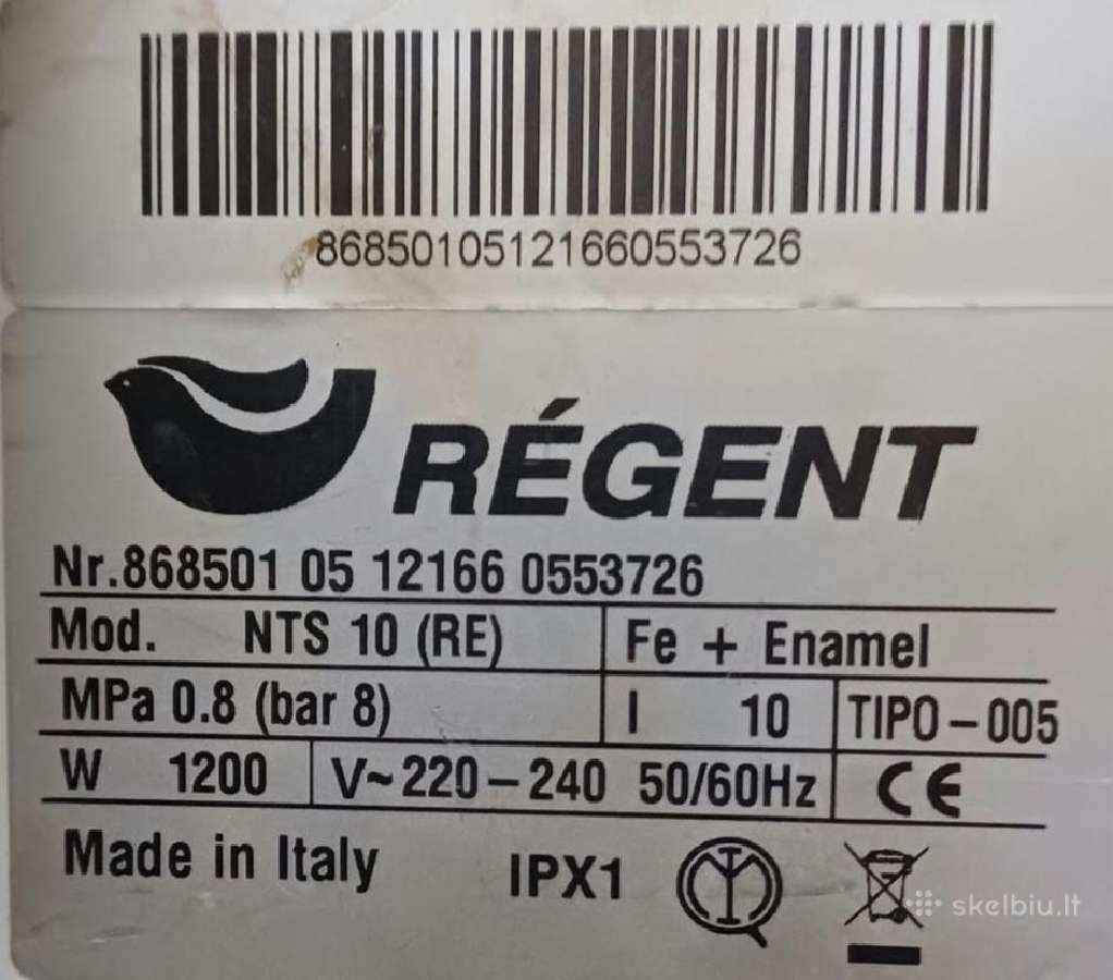 Vandens šildytuvas Regent 10 l - nuotraukos Nr. 2