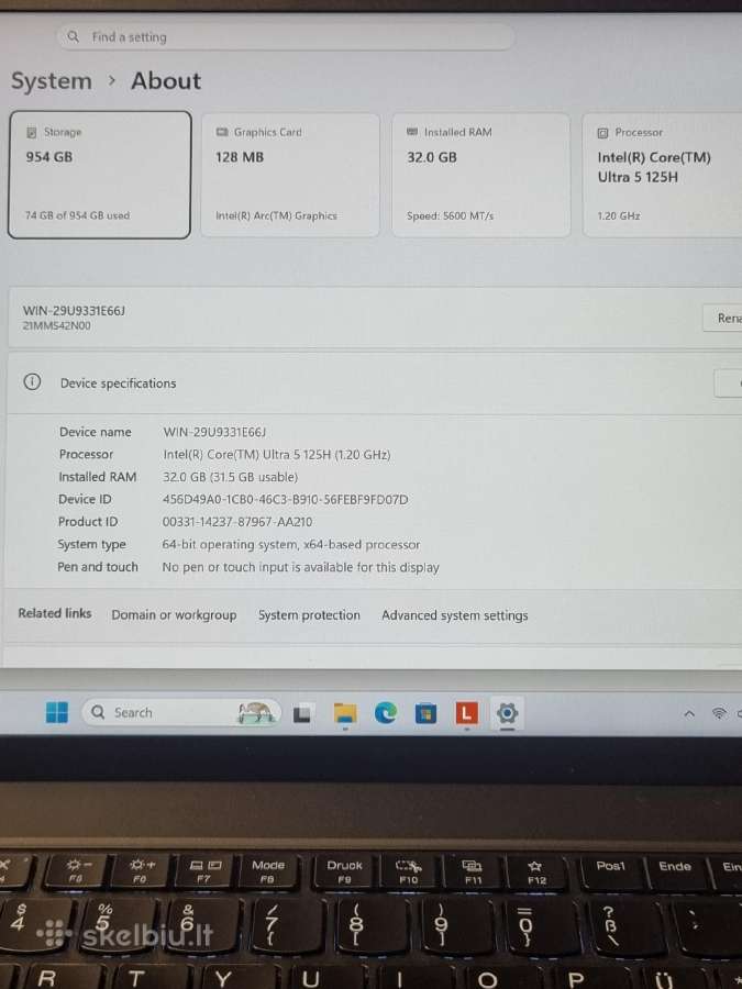 Lenovo Thinkpad T14 Gen 5 Ultra 5 32gb 1tb - nuotraukos Nr. 10
