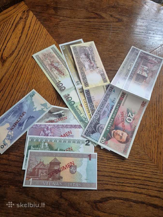 Lietuviškų banknotų pavyždžių lankstinukai - nuotraukos Nr. 3