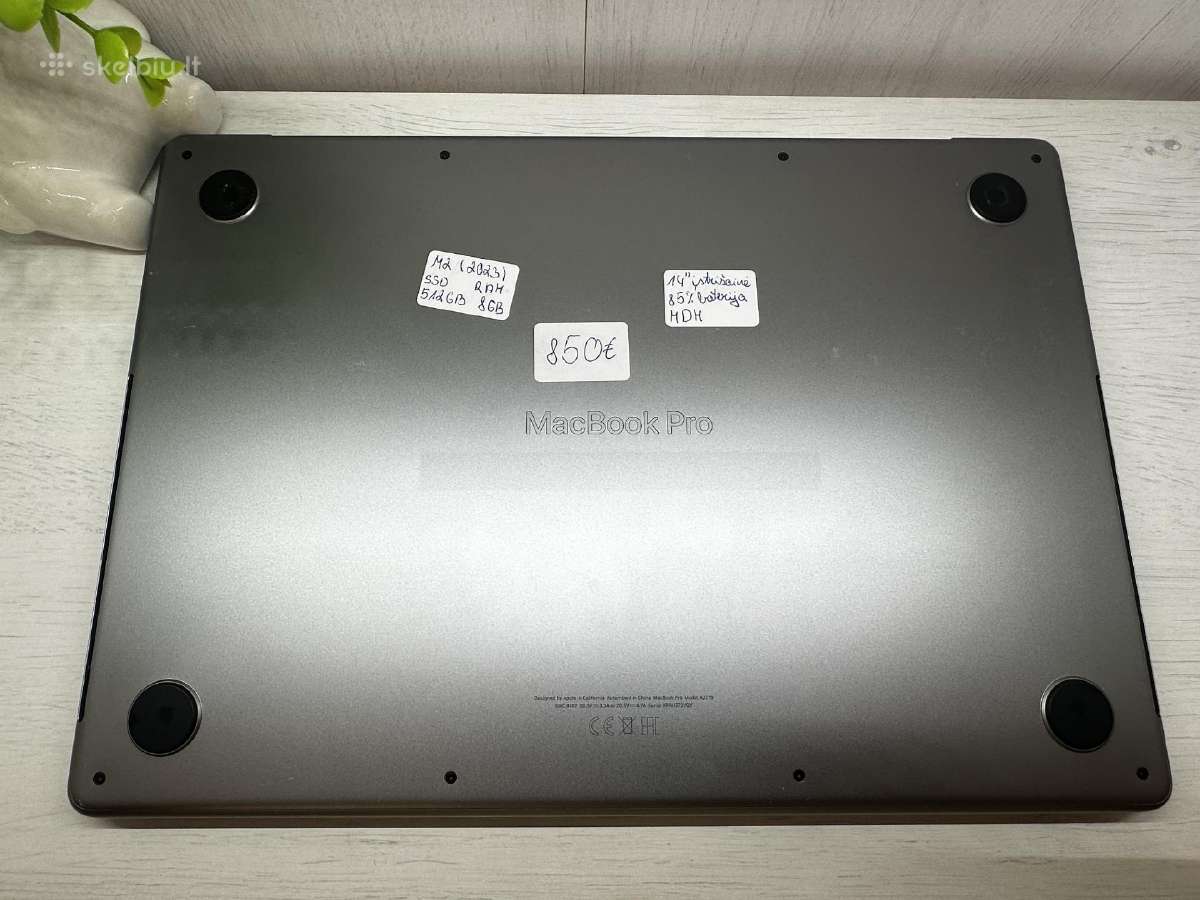 Apple MacBook Pro M2 2023 m. 14" Garantija 90d. - nuotraukos Nr. 8
