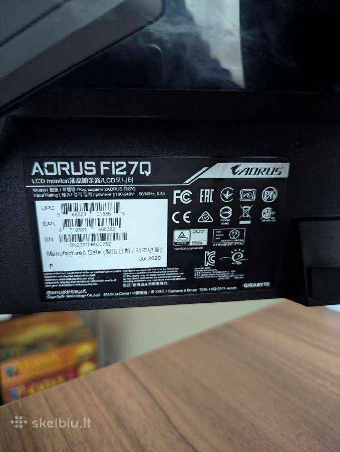 Aorus Fi27q-ek 27" 2560x1440p monitorius - nuotraukos Nr. 4