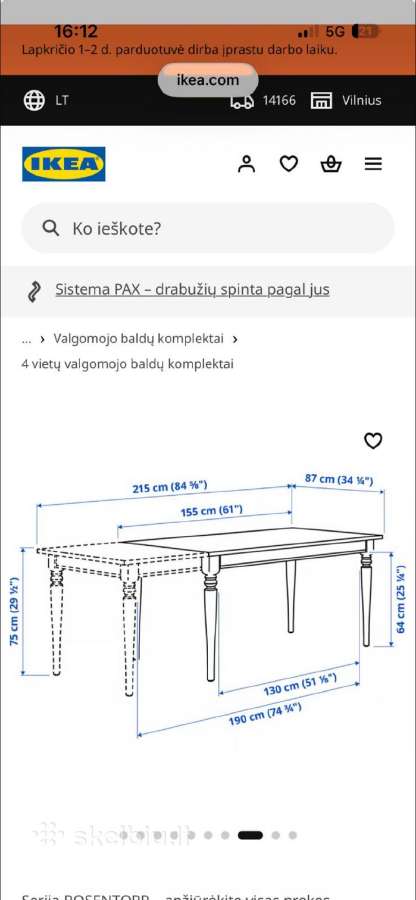 Valgomojo stalas - nuotraukos Nr. 3