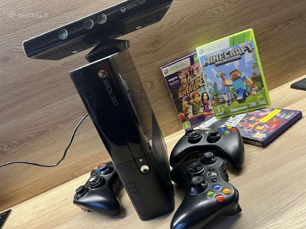 Xbox 360 E atrišta + Kinect + 3 pulteliai - nuotraukos Nr. 2