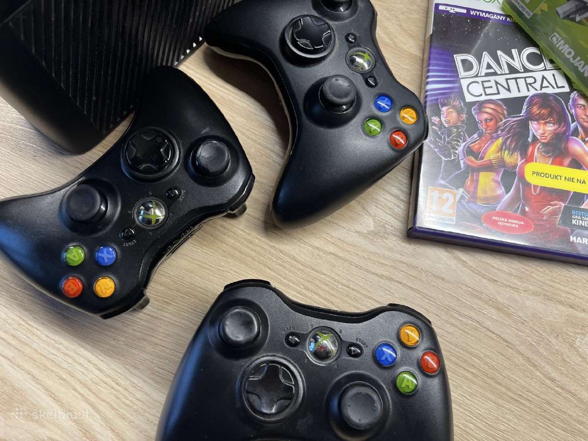 Xbox 360 E atrišta + Kinect + 3 pulteliai - nuotraukos Nr. 3