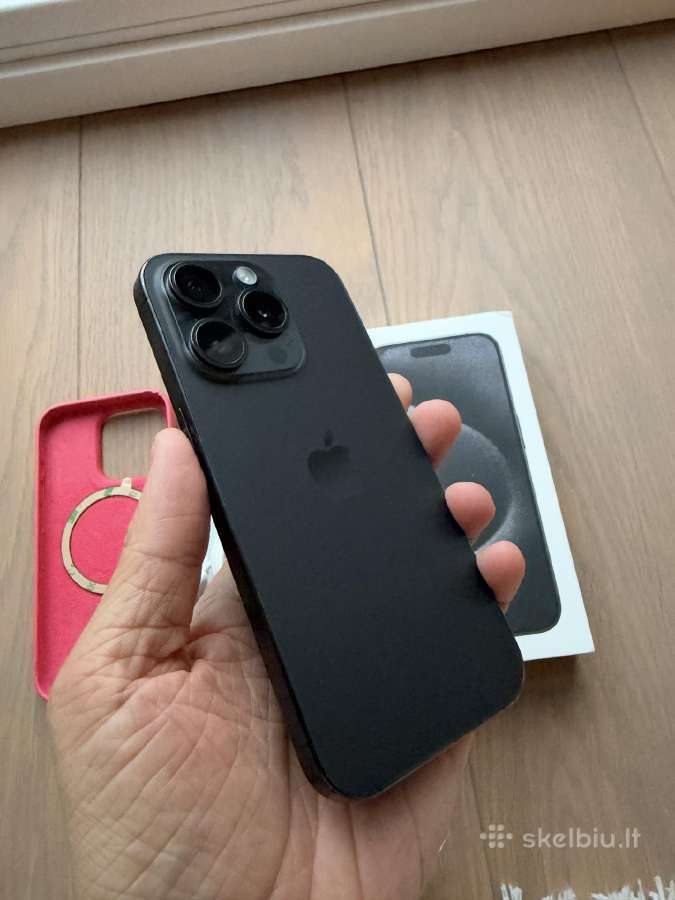 Apple iPhone 15 Pro 256gb Black 100% baterija - nuotraukos Nr. 2