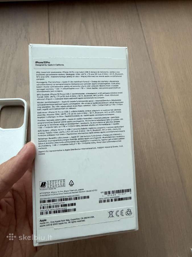 Apple iPhone 15 Pro 256gb Black 100% baterija - nuotraukos Nr. 7