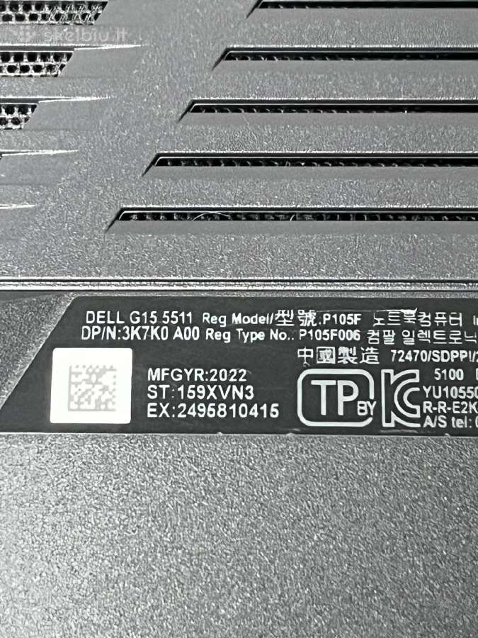Dell G15 Rtx 3050ti + priedai - nuotraukos Nr. 10