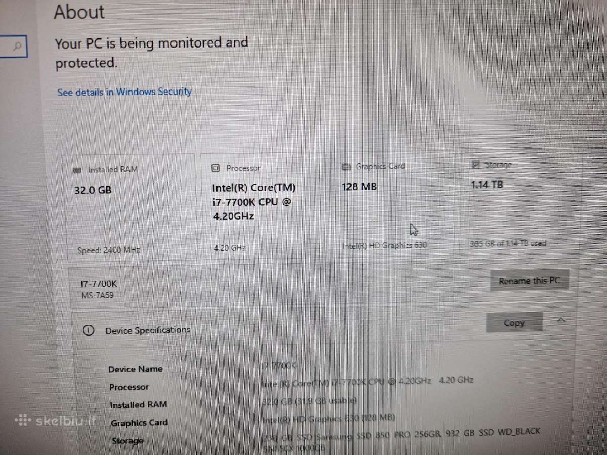 I7-7700k / Z270 / 32gb RAM / Platinum 760w / Argb - nuotraukos Nr. 5