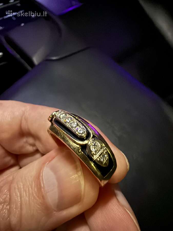 Auksinis ziedas su brilliantu 8.45gr. - nuotraukos Nr. 2