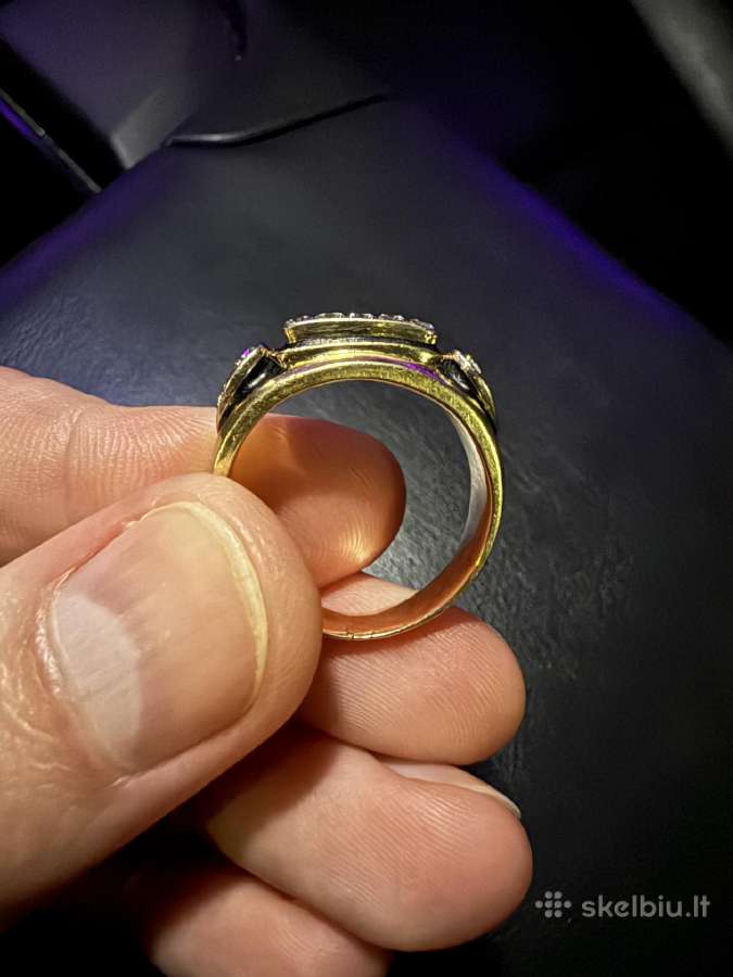 Auksinis ziedas su brilliantu 8.45gr. - nuotraukos Nr. 3