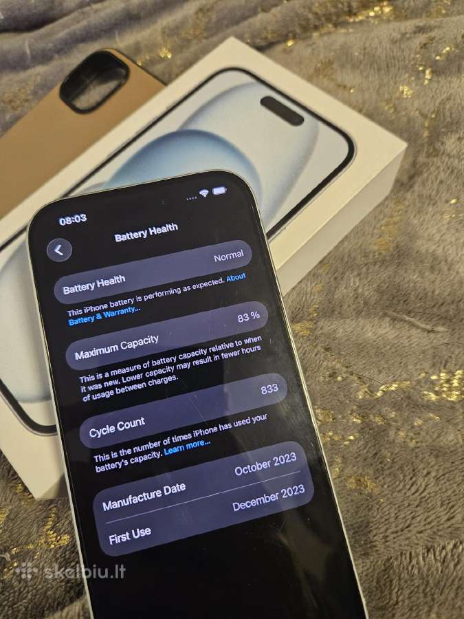 iPhone 15 128gb Light Blue Idealios Būklės - nuotraukos Nr. 4