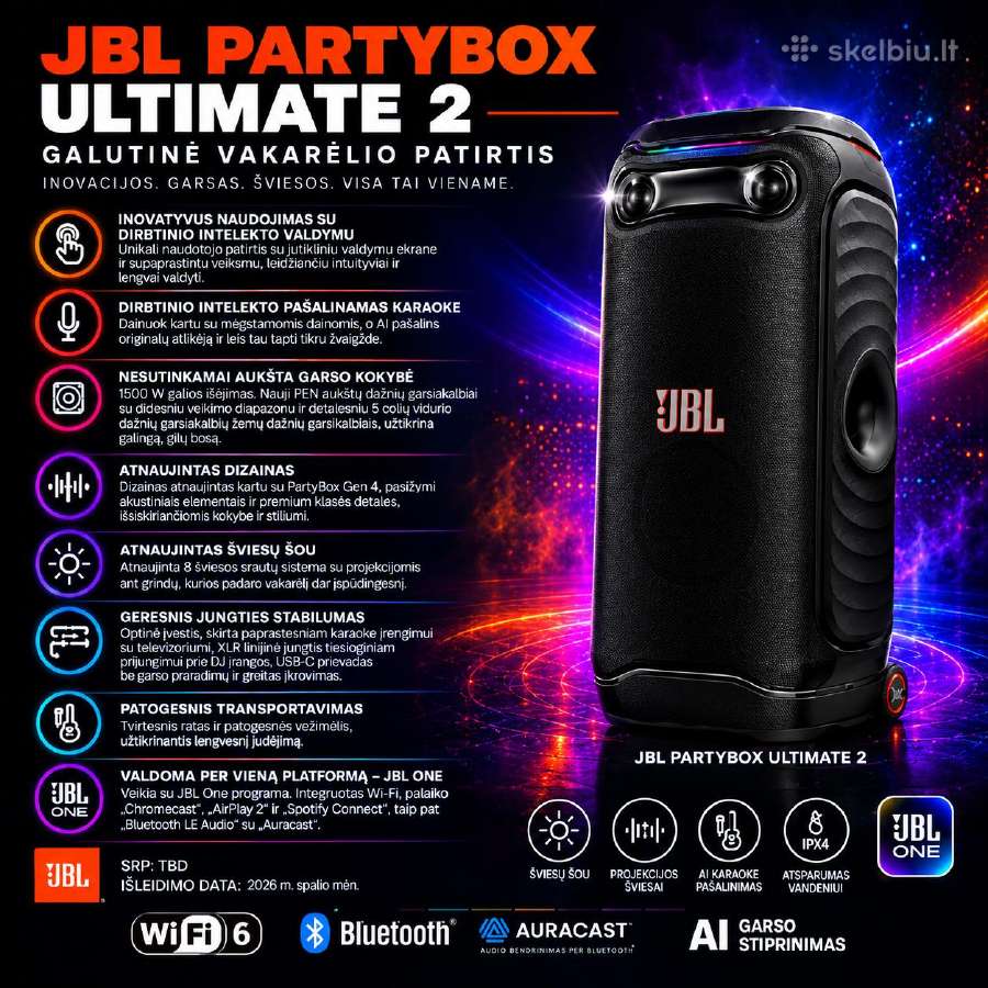Galingiausio naujo Jbl Partybox Ultimate 2 nuoma! - nuotraukos Nr. 2