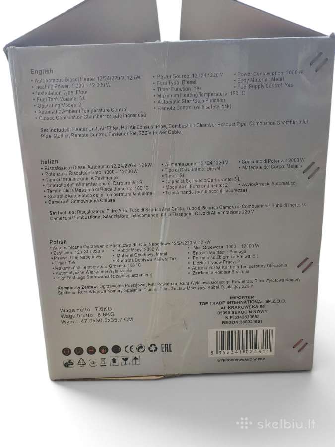 Dyzelinis šildytuvas webasta 12kw 230v, 12v - nuotraukos Nr. 8