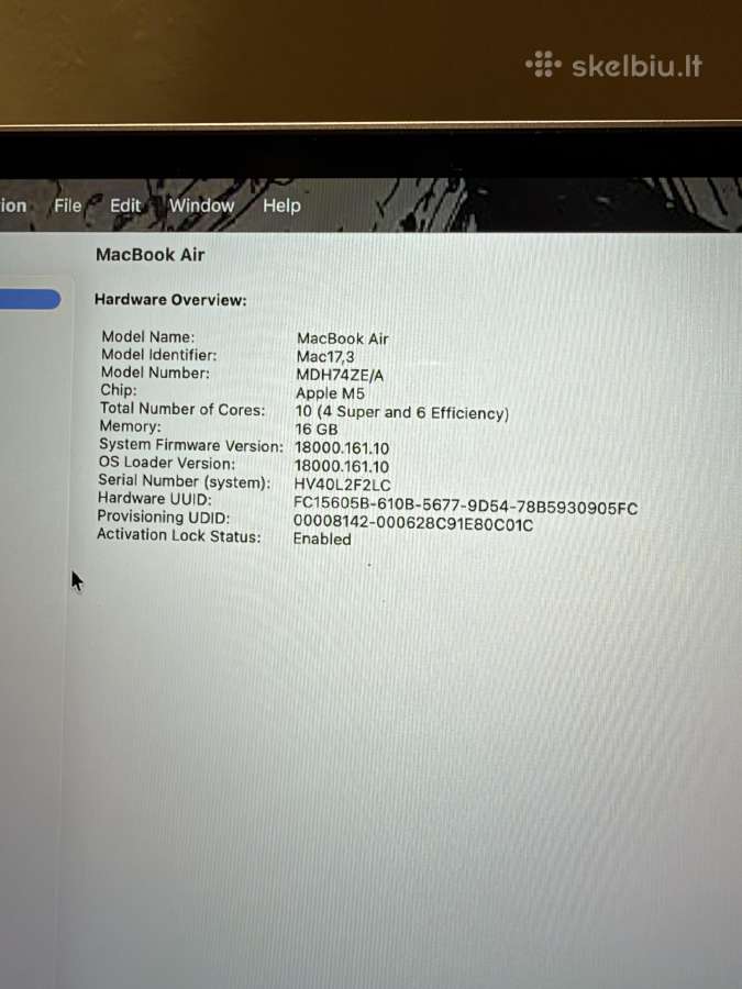 Apple MacBook Air M5 13,6 16gb / 512gb SSD Silver - nuotraukos Nr. 5