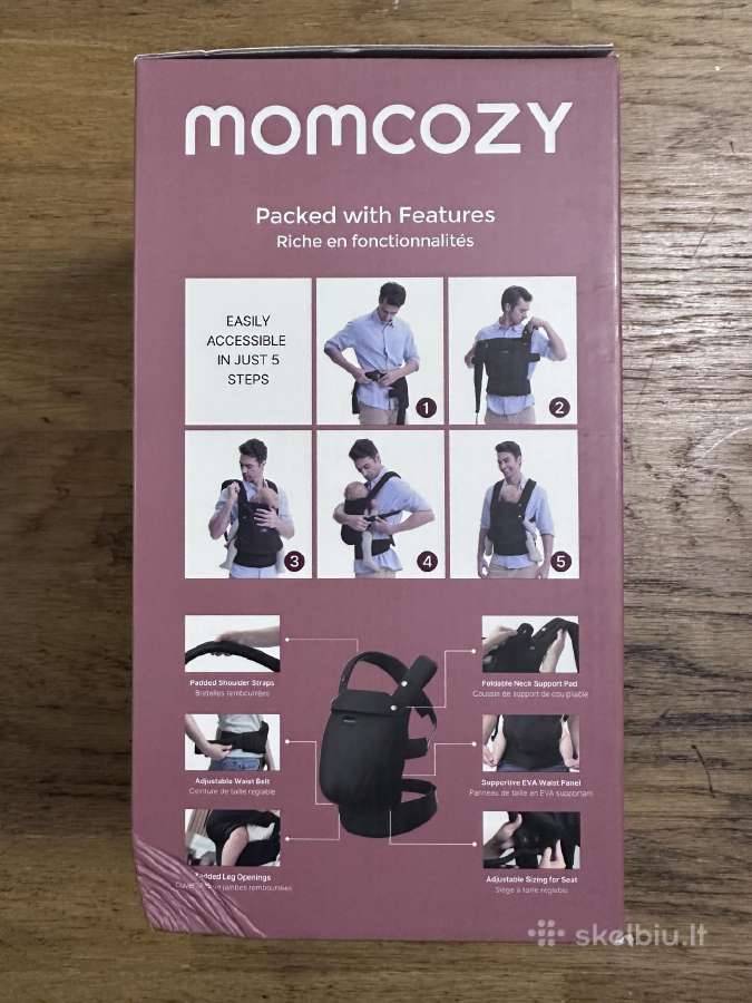 Momcozy 3-in-1 kūdikio nešioklė, juoda, nauja - nuotraukos Nr. 2