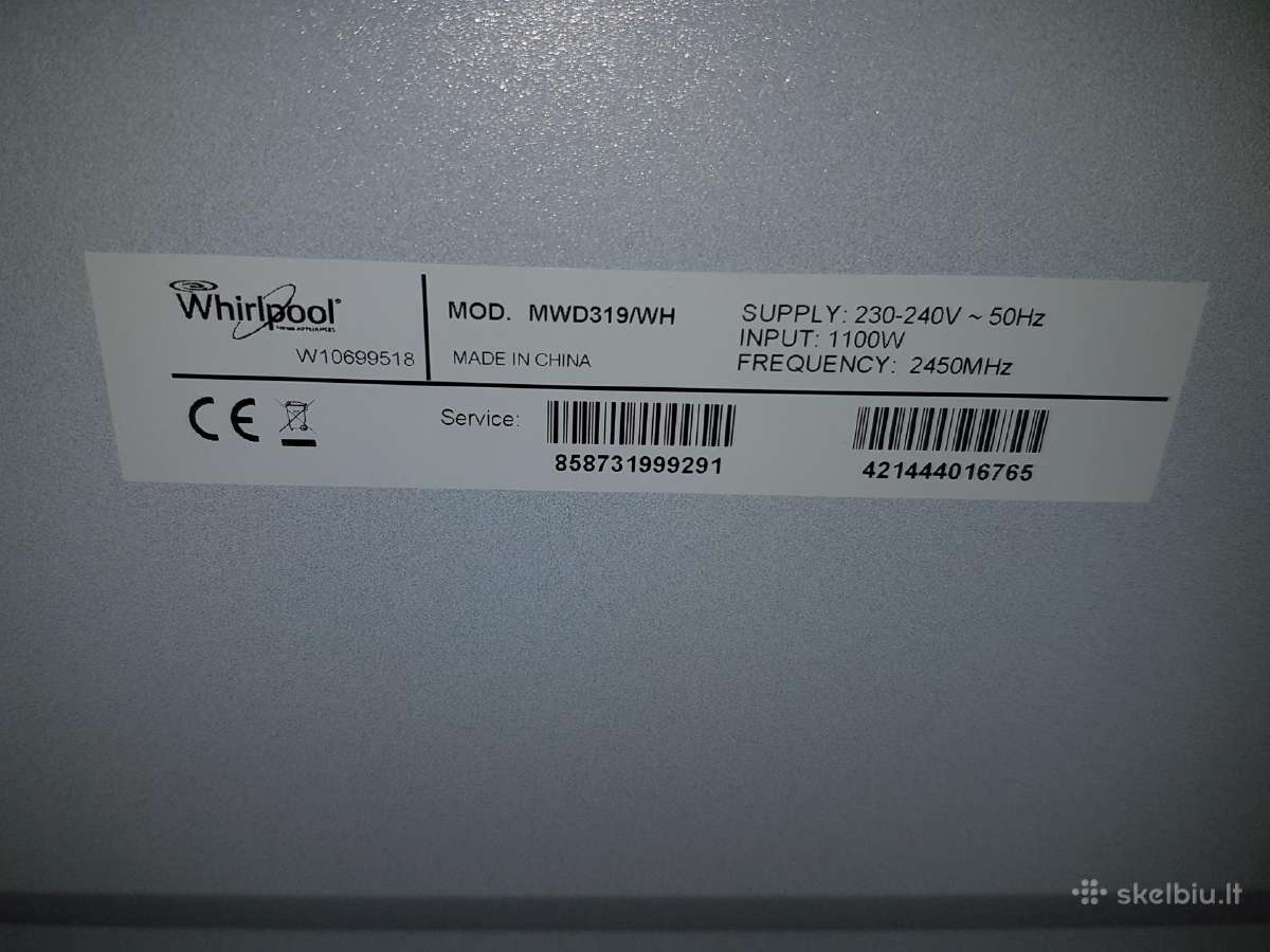 Whirlpool mikrobangų krosnelė - nuotraukos Nr. 5
