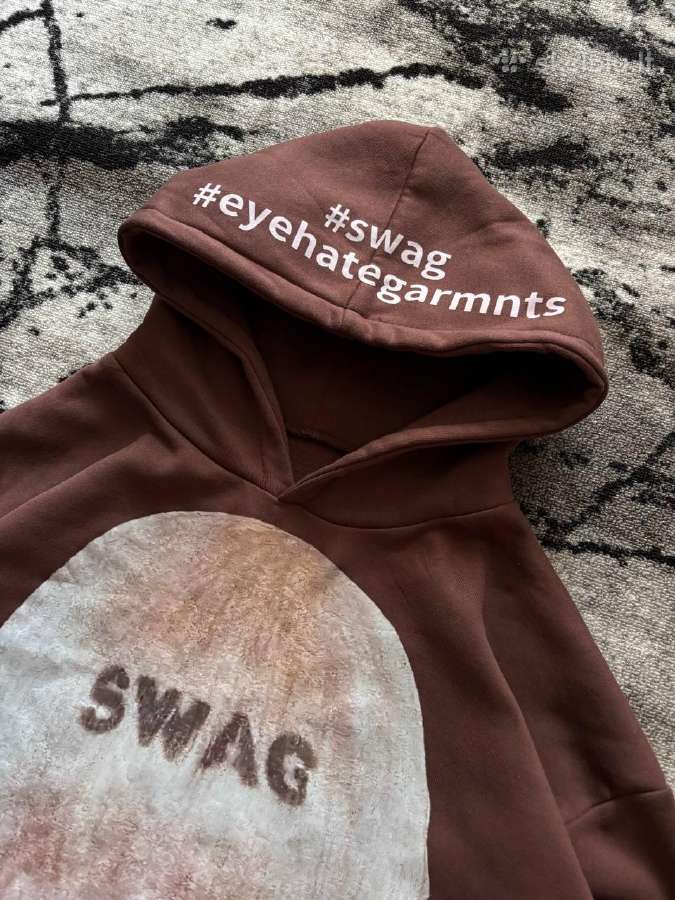 Rudas Swag Y2k Oversized džemperis su gobtuvu - nuotraukos Nr. 4