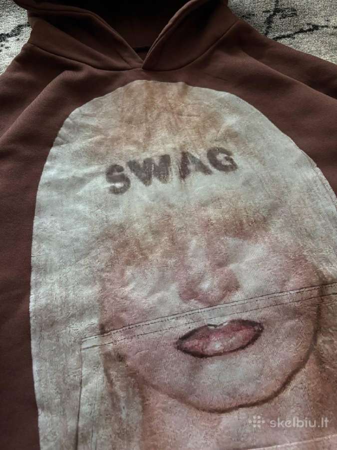 Rudas Swag Y2k Oversized džemperis su gobtuvu - nuotraukos Nr. 7