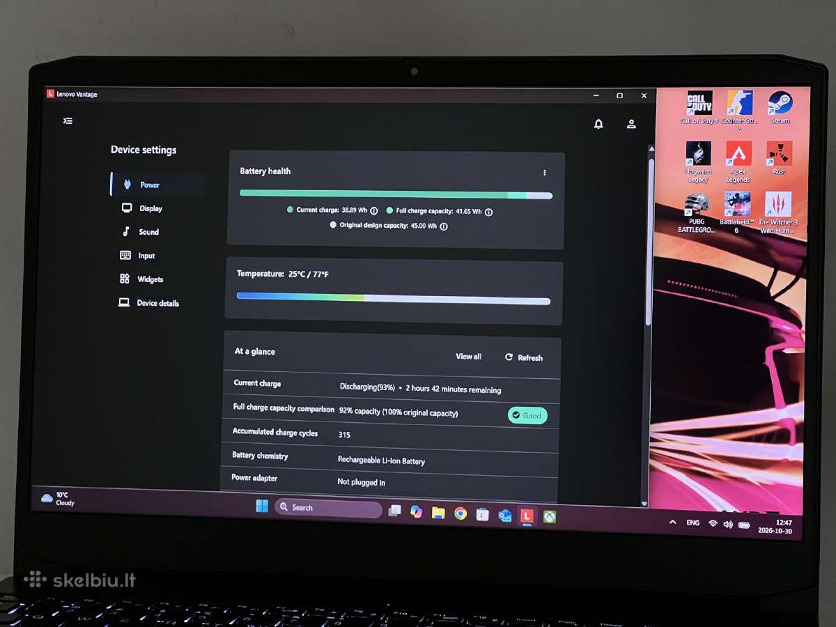 Parduodamas Ideapad Gaming su Rtx 3050, Ryzen 7. - nuotraukos Nr. 10